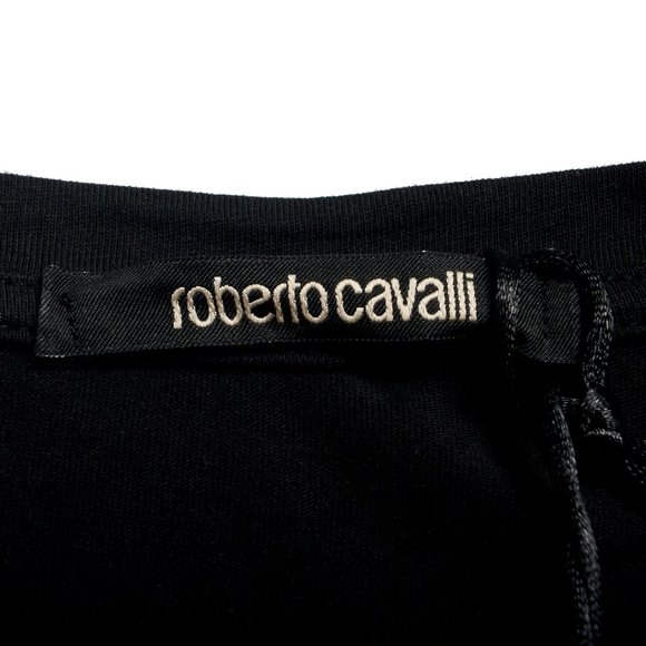 Roberto Cavalli Men's Black Graphic Print T-Shirt - Picture 6 of 7